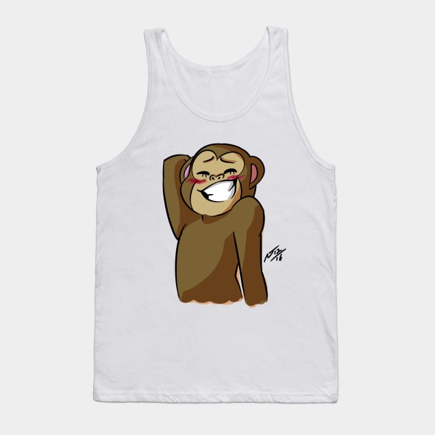 Smile monkey face Tank Top by NetJan